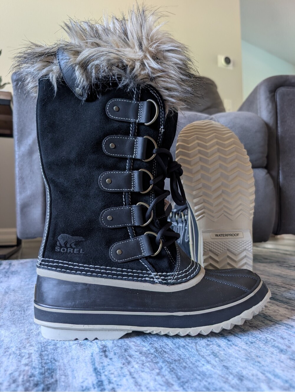 SOREL Joan Of Arctic Boots Womens Size 11  Waterproof Snow Rain Winter Faux Fur - Picture 12 of 16